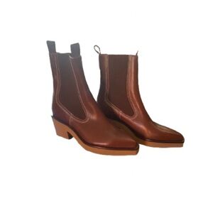 Women's Brown Leather Chelsea Boots